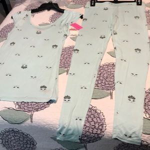 Betsy Johnson light aqua pajama set xsmall